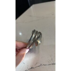 Snake Coil Wrap Bracelet Silver Tone Vintage
